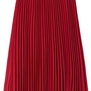 Women's Pleated Maxi Skirt High Waist Bohemian One Size