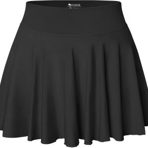 Women's Mini Skirt 2-in-1 Stretchy A-Line with Pockets One Size