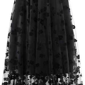 Women's Midi Skirt Floral High Waist A-Line One Size