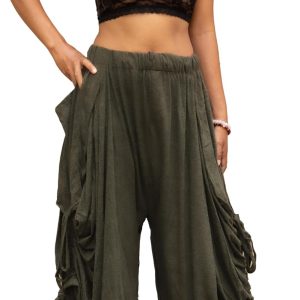 Women's Palazzo Pants Convertible Maxi Skirt with Pockets One Size